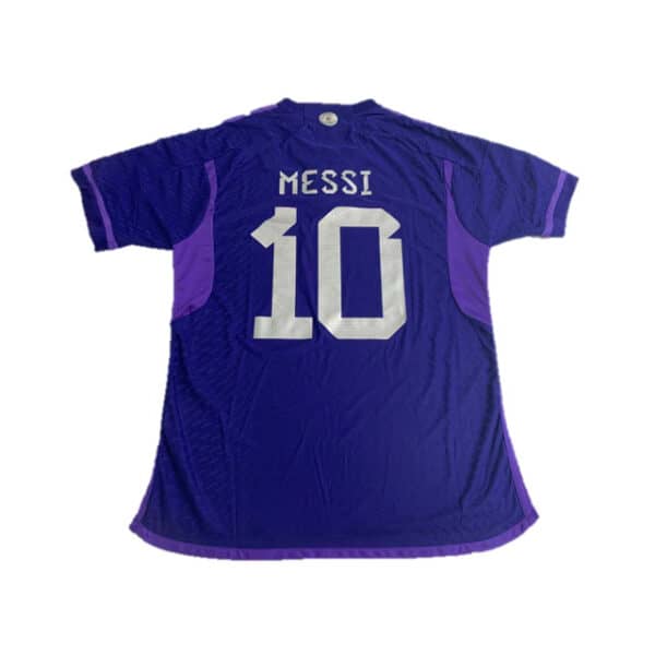 Messi Away Jersey T-shirt of Argentina Uniform in World Cup Qatar 2022 Championship - 3 Stars Version - Image 3