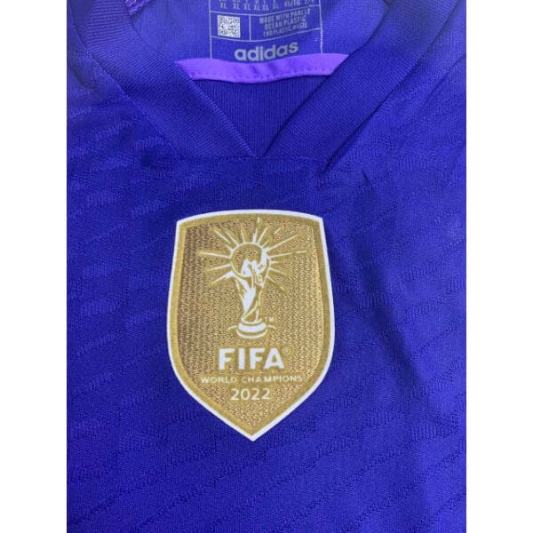 Messi Away Jersey T-shirt of Argentina Uniform in World Cup Qatar 2022 Championship - 3 Stars Version - Image 4